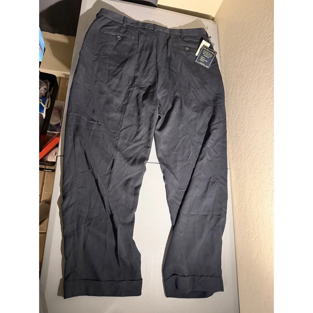 Polo Ralph Lauren The Beaton Pant Black Pleated Cuffed Dress Trousers 40x30 NWT